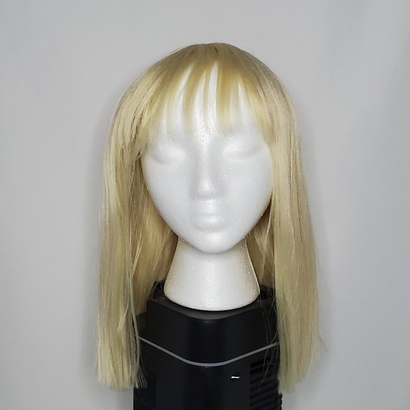 Blonde Straight Hair Wig with Bangs - Picture 3 of 7